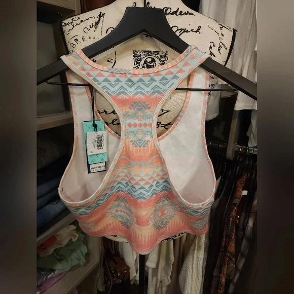 Rock & Roll Cowgirl Pastel Aztec Crop Top - Picture 2 of 4